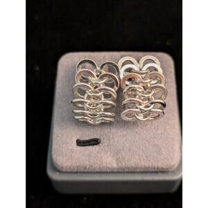 Vintage 40s Sterling Silver Harry S. Bick Screw Back Earrings